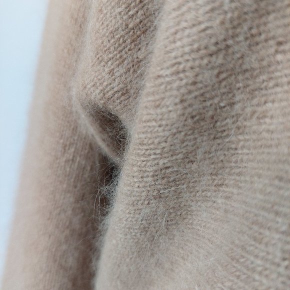 Rafaella Camel Scallop Neck Lambs Wool/Rabbit Hair Sweater - Picture 8 of 16